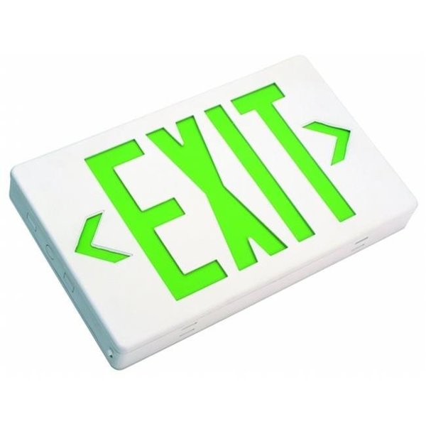 Nicor NICOR EXL1-10-UNV-WH-G-2 LED Emergency Exit Sign with Green Lettering EXL1-10-UNV-WH-G-2